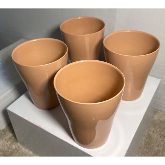 Melmac Cyanamid Set Of 4 Tan Plastic Drinking Cups Tumblers - Picture 3 of 14